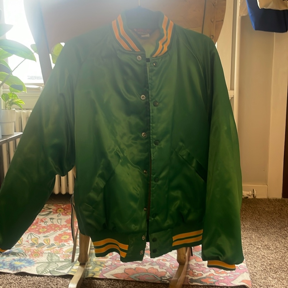 Vintage bomber jacket- green/yellow
